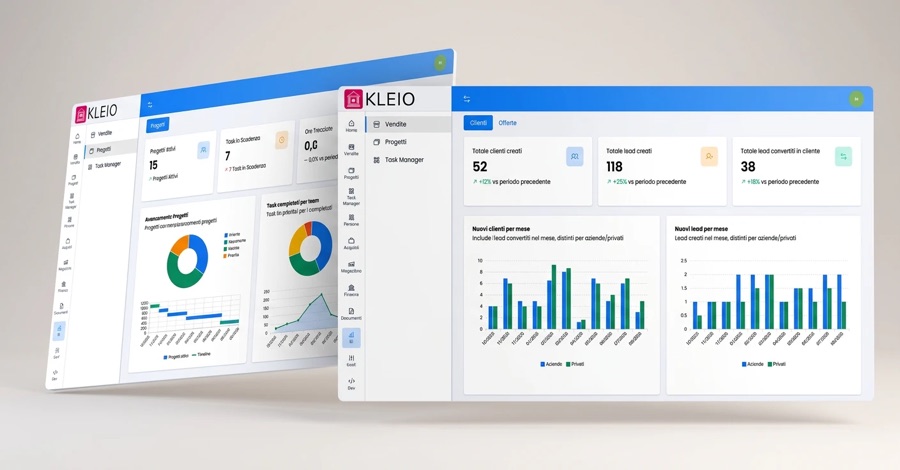 Le schermate del gestionale Kleio su desktop